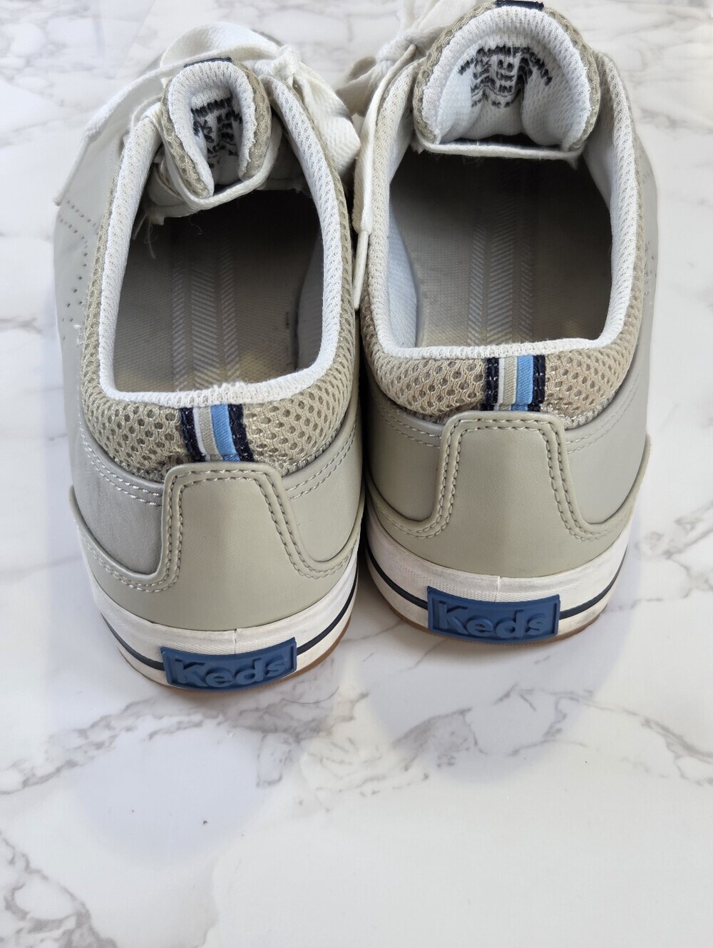 Keds Light Gray and White Lace-Up Sneakers(B32) - Picture 9 of 14